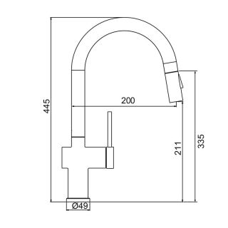 Смеситель для кухни Frap F60807-9 Оружейная сталь