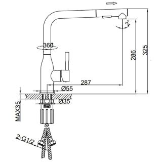 Смеситель для кухни Frap F6096-3 Золотой сатин