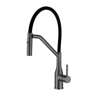 Смеситель для кухни Gappo G4098-19 с гибким изливом оружейная сталь