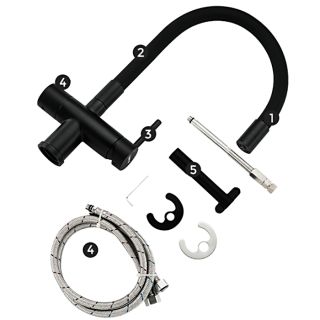 Смеситель для кухни Gappo G4398-36 под фильтр с гибким изливом чёрный