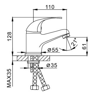 Смеситель для раковины Frap F1029-B хром