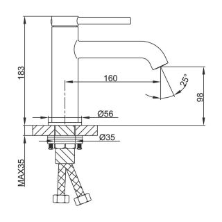 Смеситель для раковины Gappo G1006-9 оружейная сталь