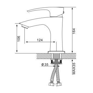 Смеситель для раковины Gappo G1007-91 оружейная сталь