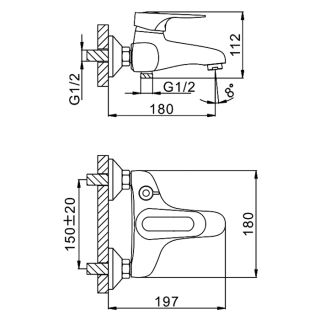 Смеситель для ванны и душа Frap F3204 хром