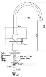 Смеситель для кухни E.C.A. Dual flow 102118137EX хром