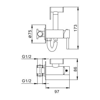 Гигиенический душ Frap F7505-9 Оружейная сталь