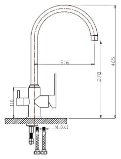 Смеситель для кухни ZORG Sanitary ZR 317 YF-33 BR