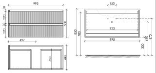 Подвесная тумба под раковину Sancos Snob T SNT100SM 100см Doha Soft