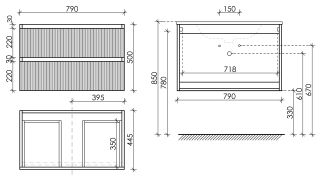 Подвесная тумба под раковину Sancos Snob R SNR80W 80см Bianco