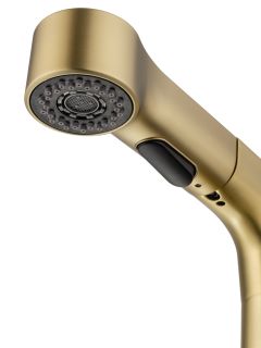 Смеситель для раковины Wonzon & Woghand WW-121B108-BG с выдвижным изливом брашированное золото