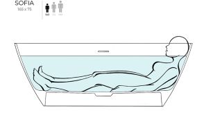 Ванна из искусственного камня Salini Sofia S-Sense 102511G 165x75см белый глянцевый