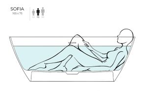 Ванна из искусственного камня Salini Sofia S-Stone 102521MRH 165x75см RAL снаружи