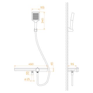 Смеситель душевой RGW SP-40Gr 69140540-11 серый