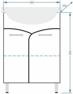 Тумба под раковину Stella Polar Волна 60см белый SP-00000052