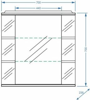 Зеркало-шкаф с подсветкой Stella Polar Лаура 70см правый белый SP-00000058