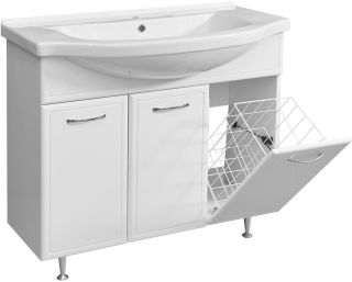 Тумба под раковину Stella Polar Концепт с корзиной 90см белый SP-00000134