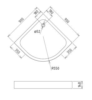 Душевой поддон Gemy ST07T 90x90