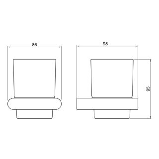 Стакан для зубных щёток Timo Luiro 18432/18 чёрное золото