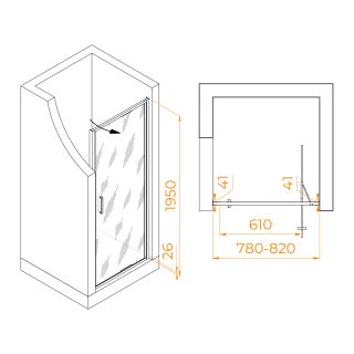 Душевая дверь RGW SV-05 70320508-11 80см хром