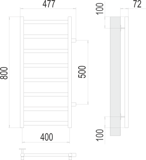 Полотенцесушитель водяной Terminus Аврора П8 400х800 бп500