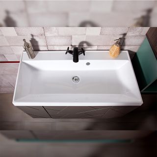 Тумба под раковину Бриклаер Кристалл 4627125414541 90 см ясень анкор темный/графит