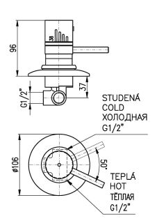 Смеситель для душа Rav Slezak Dunaj Termostat DT283 хром