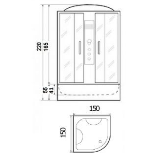Душевая кабина RIVER TEMZA 150/150/55 ТН