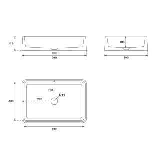 Раковина накладная by Deonria Tina 59см белый