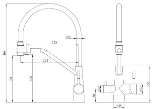 Смеситель для кухни ESKO Kitchen K25 W белый