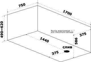 Акриловая ванна Azario Тенза ТНВ0102 170х75