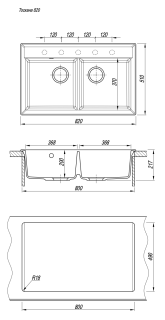 Кухонная мойка Florentina Тоскана 820 антрацит