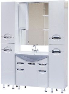 Напольная тумба под раковину Misty Орхидея 75см с бельевой корзиной белый