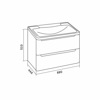 Тумба под раковину Grossman Адель 70см белый 107006