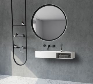 Подвесная тумба с раковиной ABBER Stein AS2649-1.2 120см белый матовый