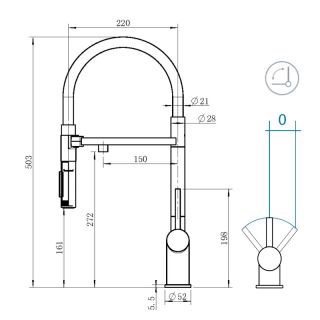 Смеситель для кухни Grandex Aqua Choice-S 9020151 золото