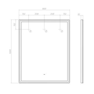 Зеркало с подсветкой Vigo Roberta Comfort 168 80 см