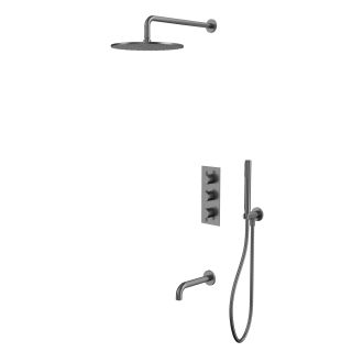 Душевой комплект термостатический WHITECROSS Y YSET11GM оружейная сталь