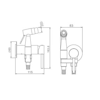Гигиенический душ со смесителем Raglo R20.54.03 золотой сатин