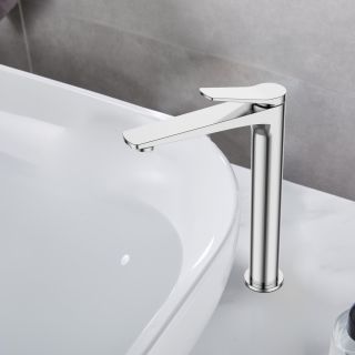 Смеситель для накладной раковины без донного клапана BelBagno UNIQUE-LMC-CRM-W0