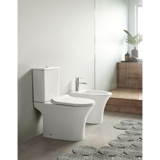 Унитаз-компакт Azario FRETTA ROUND AZ-1217 + AZ-1216 безободковый с бачком и сиденьем микролифт