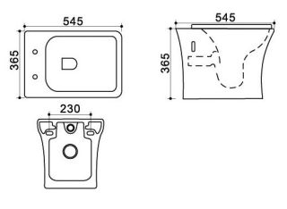 Унитаз подвесной Azario Trend AZ-2024 безободковый с сиденьем микролифт