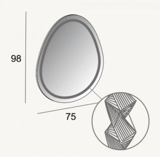 Зеркало с LED подсветкой Cezares 98x75 Sirio 44777