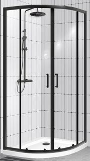 Душевой уголок BelBagno UNO-195-R-2-90-P-NERO 90x90см чёрный