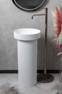 Пьедестал для раковины Armadi Art Sole Corian 801-Base-Rib белый матовый