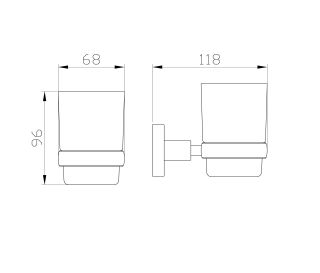 Стакан для зубных щеток с держателем Wonzon & Woghand Easy WW-8121 хром