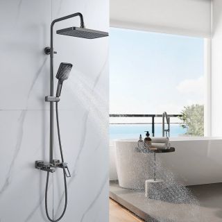 Душевая стойка Shevanik S6826T оружейная сталь