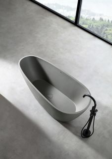 Ванна из искусственного камня ABBER Dortmund AM9911MLG 170x75см светло-серый матовый