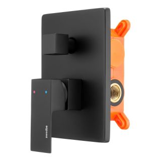 Встраиваемый смеситель Swedbe Platta 5519B подключение на два выхода чёрный