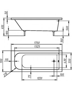 Ванна из искусственного камня Фэма Стиль Виктория 175x70 см