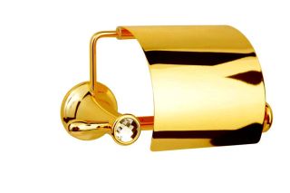 Держатель для туалетной бумаги с крышкой Boheme Chiaro 10501 золото